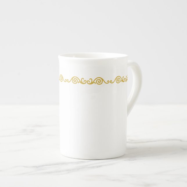 Tasse En Porcelaine Bouge de spécialité Gold Scroll (Devant droit)