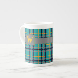 Tasse En Porcelaine Bouge de spécialités Plaid Bleu et Orange