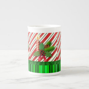 Tasse En Porcelaine Bougie de Noël, bougie de Noël