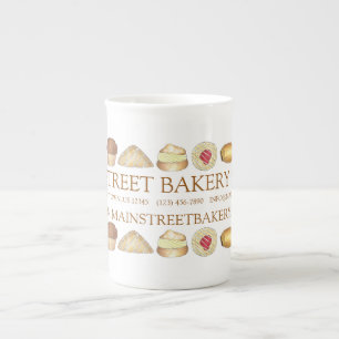 Tasse En Porcelaine Boulangerie Viennoiseries Croissant Donut Muffin P
