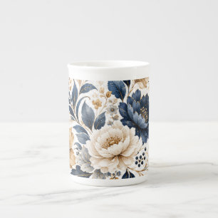 Tasse En Porcelaine Bouquet de fleurs à l'aquarelle élégant Floral vin