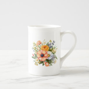 Tasse En Porcelaine Bouquet de fleurs printanières Clipart-92390