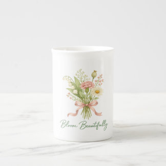 Tasse En Porcelaine Bouquet de fleurs sauvages aquarelle Bloom Beautif