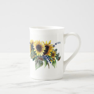 Tasse En Porcelaine Bouquet de tournesol