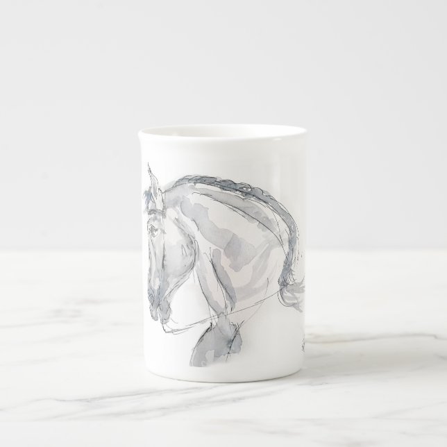 Tasse En Porcelaine Bouteille de porcelaine avec illustration de cheva (Devant)