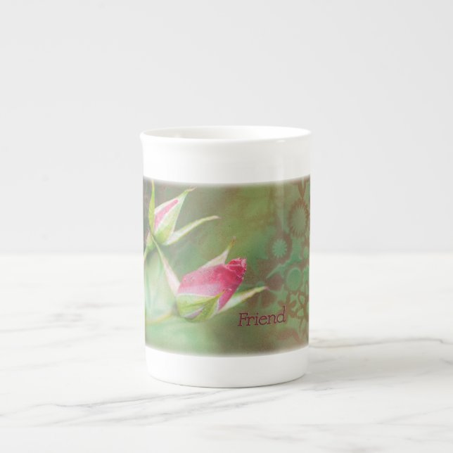 Tasse En Porcelaine Boutons de rose d'ami (Devant)