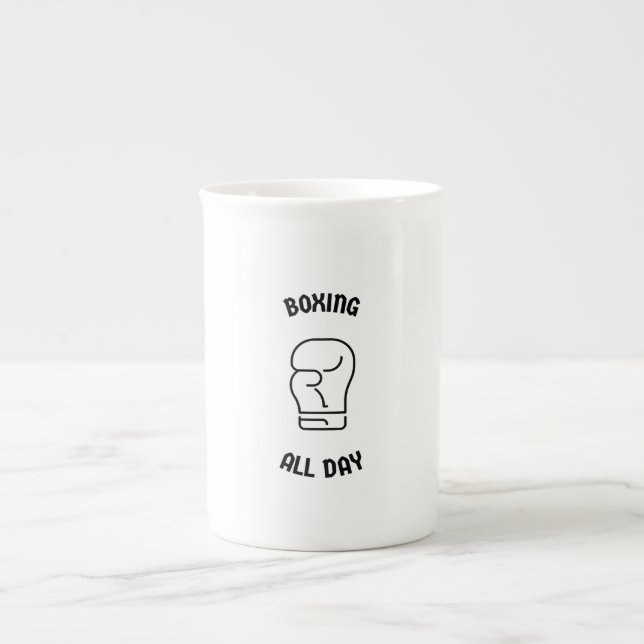 Tasse En Porcelaine Boxe toute la journée (Devant)