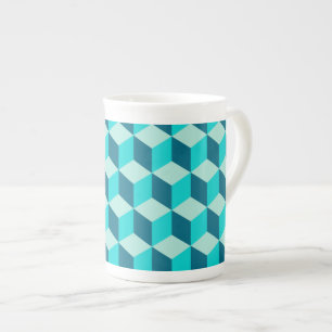 Tasse En Porcelaine Boy Blue Building Blocs Motif sans couture
