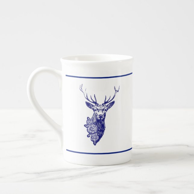 Tasse En Porcelaine Buck & Buds BOHO Deer Navy (Gauche)