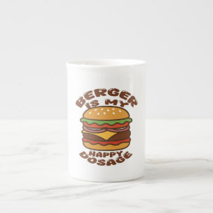 Tasse En Porcelaine Burger est mon heureux dosage vintage