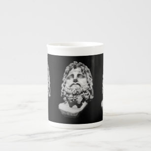 Tasse En Porcelaine Buste en marbre gréco-romain Classique Noir et Bla