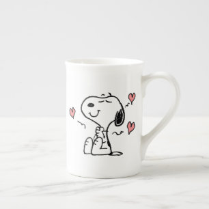 Tasse En Porcelaine cacahuètes   Coeurs de snoopy