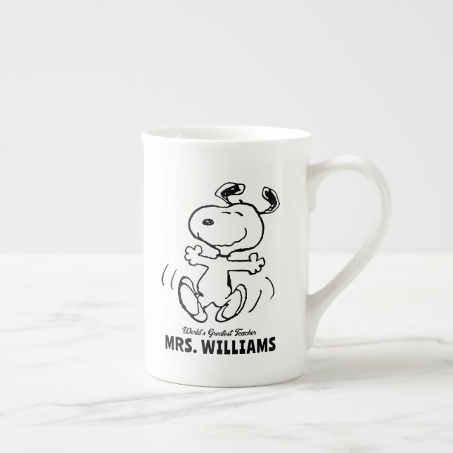 Tasse En Porcelaine cacahuètes | Snoopy Grand Enseignant Personnalisé (Droite)