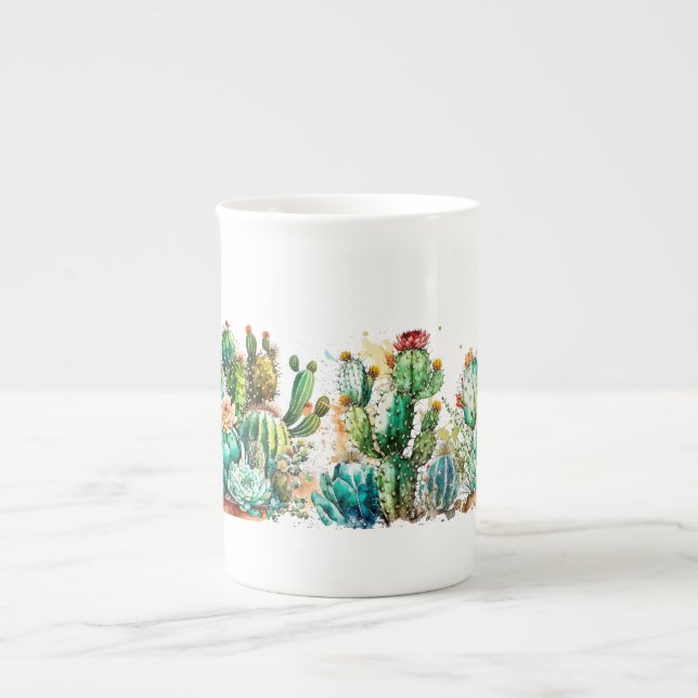 Tasse En Porcelaine Cactus et succulents (Devant)