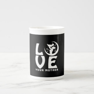 Tasse En Porcelaine Cadeau de fête des mères silhouette de mère et d'e