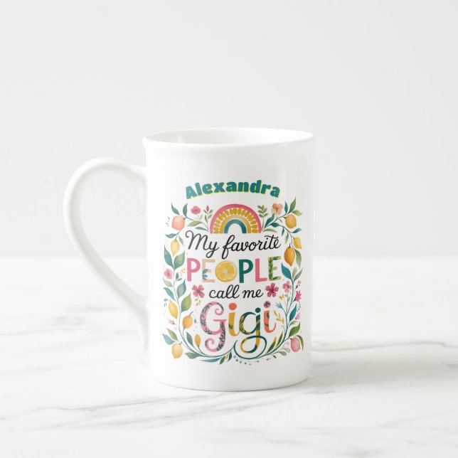 Tasse En Porcelaine ❤️ Cadeaux GIGI personnalisés Fête des mères Anniv (Gauche)