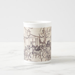Tasse En Porcelaine Café Terrasse en soirée, Dessin d'art, Van Gogh