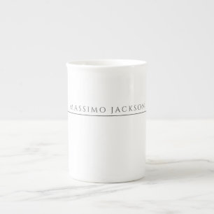 Tasse En Porcelaine Calligraphie chic simple noir et blanc de son prop