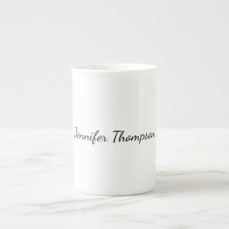 Tasse En Porcelaine Calligraphie Élégant Simple Nom Plain