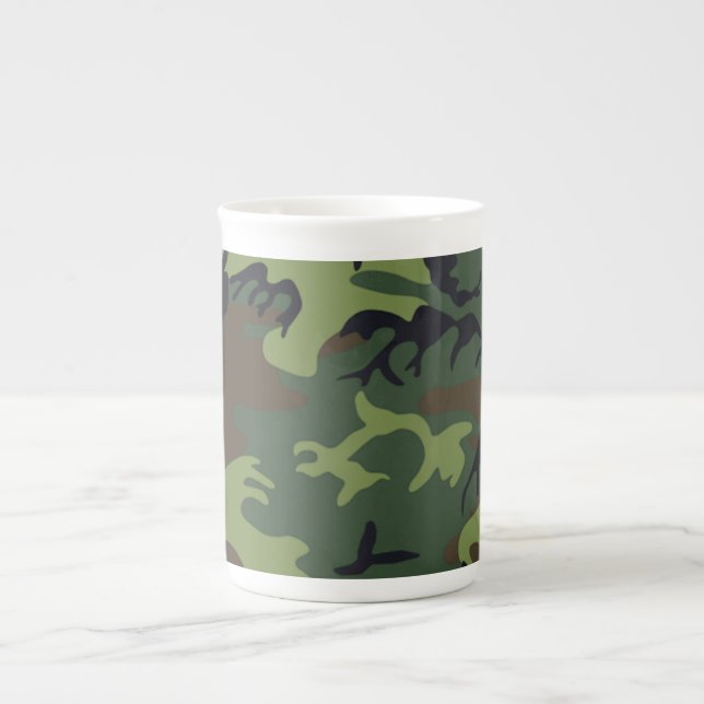 Tasse En Porcelaine Camouflage vert militaire (Devant)