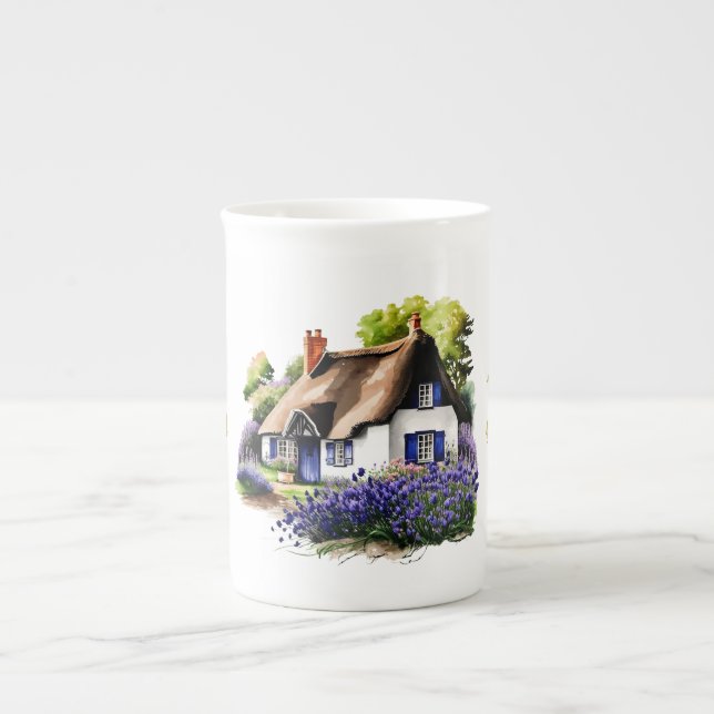 Tasse En Porcelaine Campbell Cottage Toit de Chaume Personnalisé (Devant)