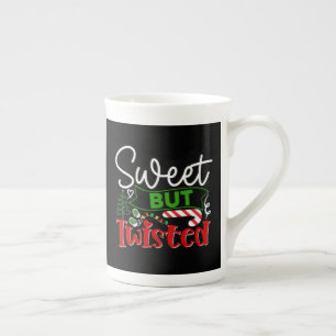 Tasse En Porcelaine Canne à Sucre de Noël Drôle mais Tordu