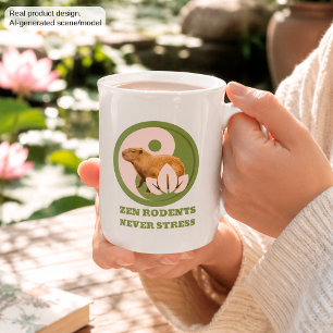 Tasse En Porcelaine Capybara Zen Yin Yang Nature Paisible