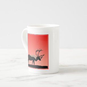 Tasse En Porcelaine Caribou au coucher du soleil - Art original de la
