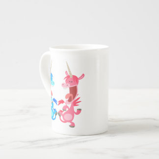 Tasse En Porcelaine Caricature mignonne Danser Unicornes Bone China Mu