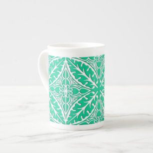 Tasse En Porcelaine Carrelage marocain - turquoise et blanc