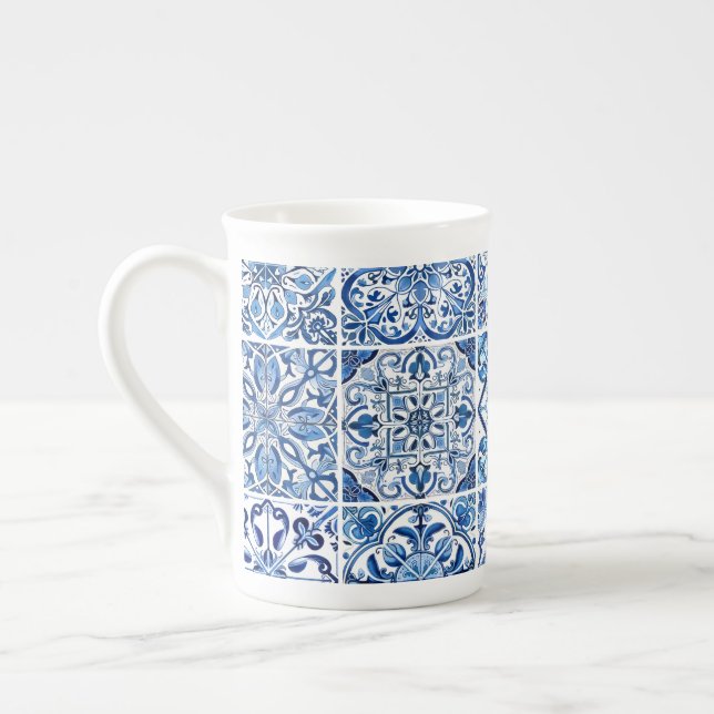 Tasse En Porcelaine Carrelage méditerranéen, Portugais, Azulejo, Majol (Gauche)