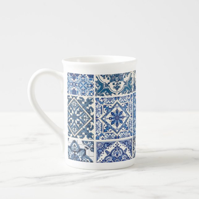 Tasse En Porcelaine Carrelage méditerranéen, Portugais, Azulejo, Majol (Gauche)
