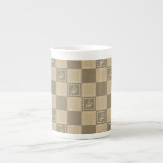 Tasse En Porcelaine carrés de fleurs de mosaïque gribouillées