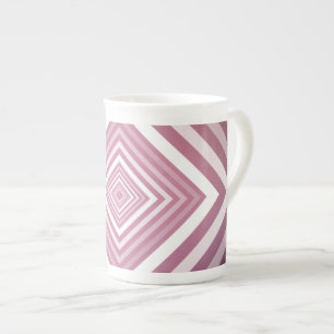 Tasse En Porcelaine Carrés modernes de la Gradation rose et blanc