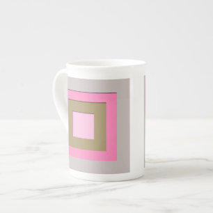 Tasse En Porcelaine Carrés stratifiés du milieu du siècle - gris / gri