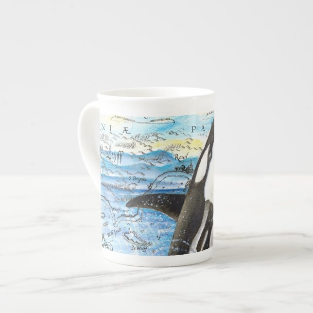 Tasse En Porcelaine Carte Antique Orca (Devant gauche)