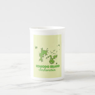 Tasse En Porcelaine Carte de l'île de Komodo Indonésie