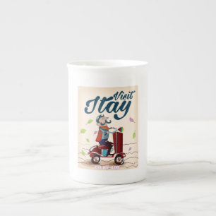 Tasse En Porcelaine Carte postale de voyage vintage Italie dessin anim