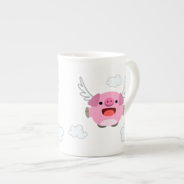 Tasse En Porcelaine Cartogramme volant mignon (Devant droit)