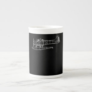 Tasse En Porcelaine Castor sur flotteurs Pilote d'Avion de mer avant e