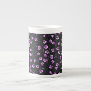 Tasse En Porcelaine Cellules bleues de minuit, cloches, Bellflowers 2