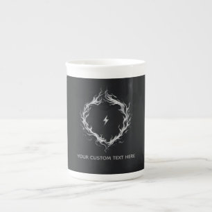 Tasse En Porcelaine Cercle d'énergie abstrait – Texte personnalisable