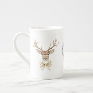 Tasse En Porcelaine Cerf avec Bow Noël