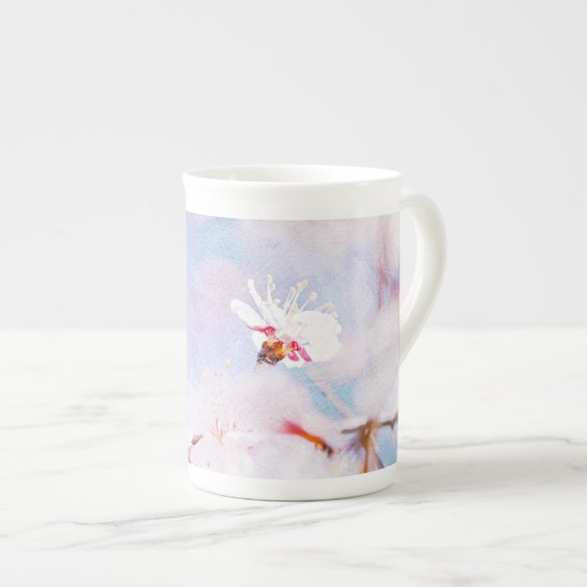 Tasse En Porcelaine Cerise Japonaise - Sakura En Fleur (Devant droit)