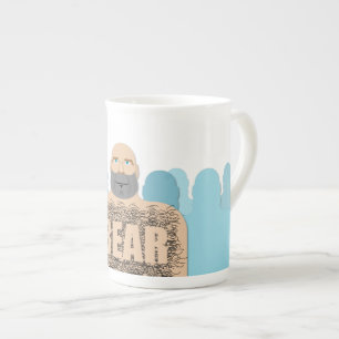 Tasse En Porcelaine Chariot d'homme ours chauve musclé de SlipperyJoe