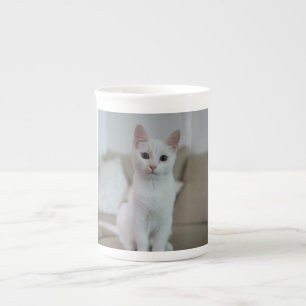 Tasse En Porcelaine chat blanc Zazzle_Growshop.