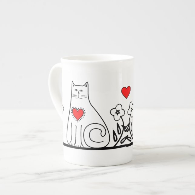 Tasse En Porcelaine Chat de pays (Devant gauche)