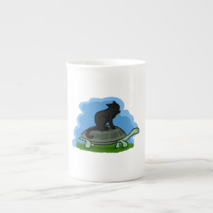 Tasse En Porcelaine Chat Et Tortue