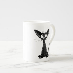 Tasse En Porcelaine Chat noir chanceux