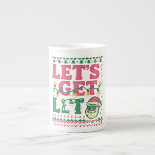 Tasse En Porcelaine Chemise de Noël Let's Get Lit • Sweat hilarant et